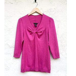 NY&Co Twist Front V-Neck Silk Blend Sweater (L)